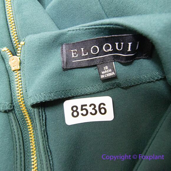 New! Eloquii 9 to 5 Stretch Work Dress dark emerald Green‎ sheath, size 18 - Picture 14 of 16